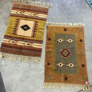SOLD 2 Southwest Aztec Style Throw Mat Area Rugs